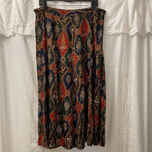 Orvis Dresses & Skirts - Orvis Boho Maxie Cotton Multi Color Maxi Skirt Women Size 18